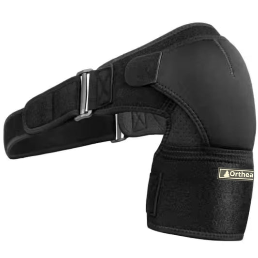 Close-up of adjustable shoulder guard straps