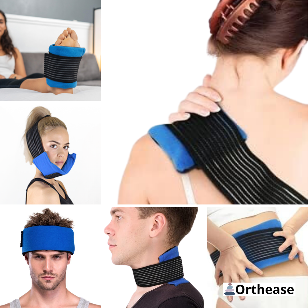 Multiple applications of Orthease Gel Pack on joints, head, wisdom teeth and back for targeted pain relief