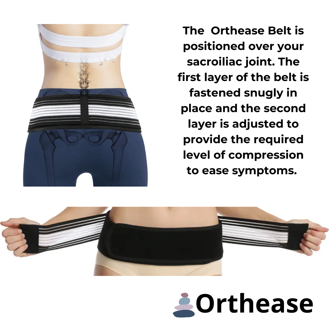 Infographic showing how to position the Orthease belt