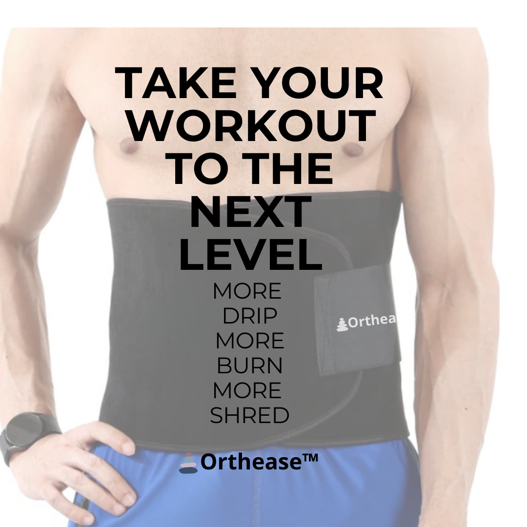 Lifestyle image with text: Take your workout to the next level – man wearing Orthease wrap

